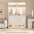 thumbnail image 6 of iSunirm 4.2FT Closet System with 8 Drawers, 50'' Walk-in Closet Organizer Wardrobe System with Mirror and Shelves for Closet, Bedroom, Living Room,White, 6 of 6