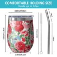 thumbnail image 5 of 12oz Stemless Wine Tumblers Pioneer Flower Vacuum Insulated Stainless Steel Travel Tumbler Cups Mug with Lid and Straw for Champaign,Cocktail,Beer with Cleaning Brush, 5 of 5