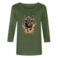 thumbnail image 4 of Ruimatai Women's Western T-Shirt 3/4 Sleeve Casual Top Printed Blouse Stylish Comfortable Soft Fabric Fashion Tee, 4 of 4