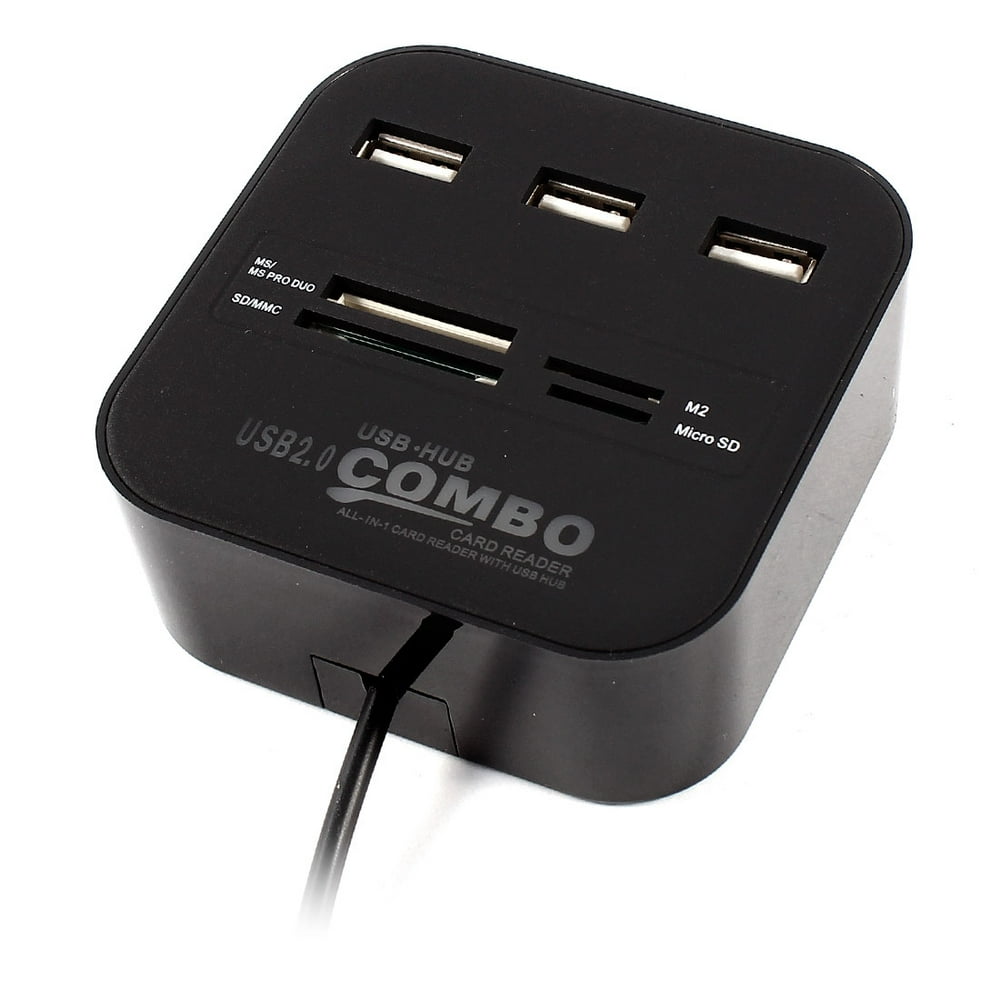 3 Port USB Hub TF/SD/M2 Card Reader Combo Adapter for Computer Laptop
