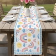 thumbnail image 4 of Rainbow Sunshine Table Runner 72 Inches, Rainy Cute Blue Border Bed Runner Dresser Scarves Tabletop for Indoor Outdoor Parties/Ceremony/Banquet, 16" x 72", 4 of 9