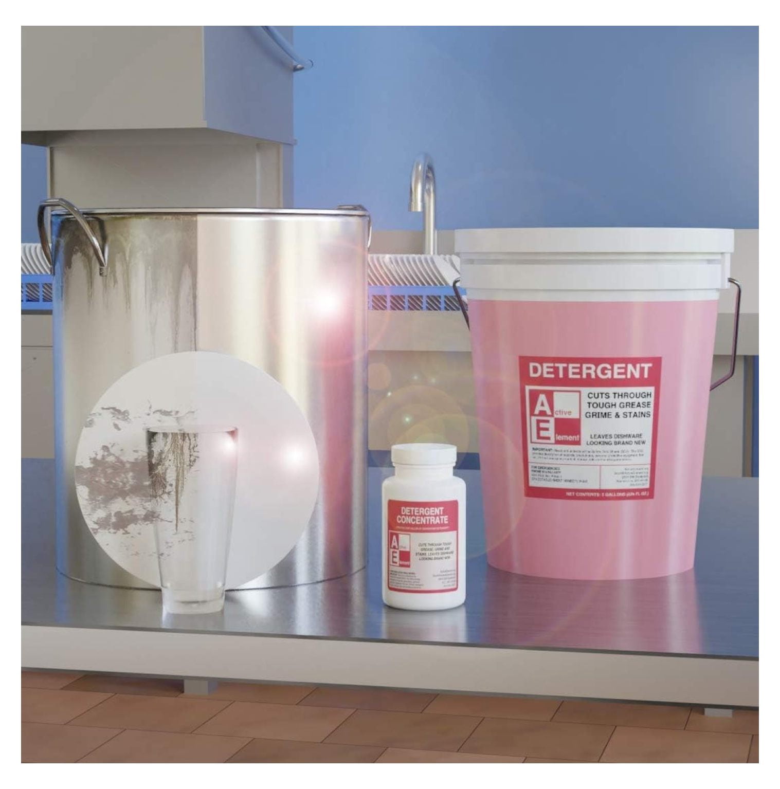 Industrial Dishwasher Detergent - 5 Gallon Pail Maker - Commercial Dish Soap - High & Low Temp Machines - Powerful Grease Cutter - Restaurant & Food Service