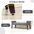 thumbnail image 6 of Yardi Yarda Upholstered Bedroom Entryway Bench with Button Tufted Design, Bed Bench with Arms and Solid Wood Legs for Indoor, Dark Gray, 6 of 8