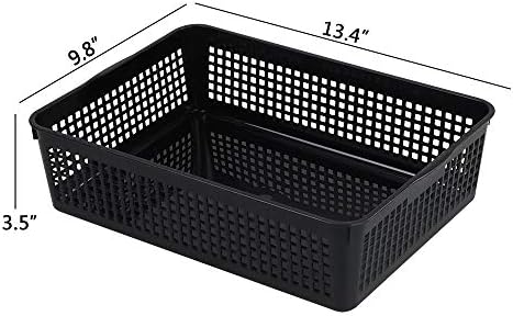 6 Packs Plastic Basket Tray, A4 Paper Storage Baskets, Black$$Home Decor, Kitchen, & Other