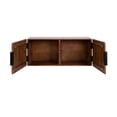 thumbnail image 6 of Kate and Laurel Atwood Modern Mango Wood Two-Door Wall Cabinet, 32 x 10 x 14, Walnut Brown, Decorative Storage Cabinet with Metal Pulls for Use as Floating Nightstand or Floating TV Shelf, 6 of 10