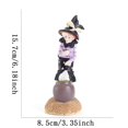 thumbnail image 2 of Halloween Witch Doll Resin Handmade Statue Craft Desktop Ornament Home Party, 2 of 2