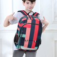 thumbnail image 6 of FORMRS Unisex School Backpack 17" Student Travel Bag with Laptop Compartment, Navy Blue Stripes, 6 of 7