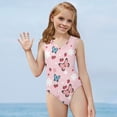 thumbnail image 2 of SEANATIVE Size 7-8 Years One-Piece Swimsuit Quick Dry Soft Kids Beach Swimwear Girls Strawberry Floral Butterfly Toddler Bathing Suit Cover Up, 2 of 7