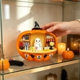 thumbnail image 4 of Halloween Pumpkin Bar Resin Figurine, Cute Ghost Bartender Tabletop Ornament, Whimsical Fall Decor for Mantel Shelf Coffee Bar Tiered Tray Halloween Party Gift, 4 of 6