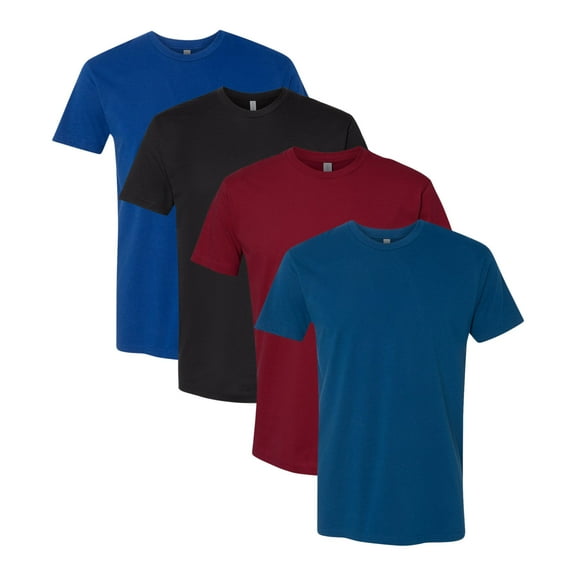 Next Level Unisex Triblend T-Shirts 50/25/25 Poly/Cotton/Rayon, Plain Wholesale Tees Bulk Assorted Packs(Dark Color 4 Pack, S)