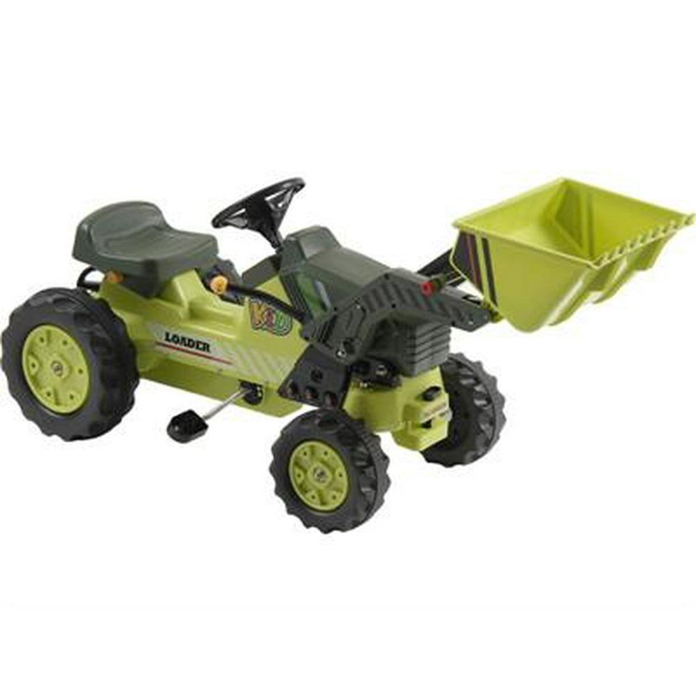Kalee Kids Pedal Tractor with Loader Bucket Pedal Riding Toy Green