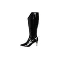 thumbnail image 4 of Louise et Cie Kamil Leather Pointed Toe Tall Boots Black Patent Leather Boots (BLACK, 5), 4 of 6