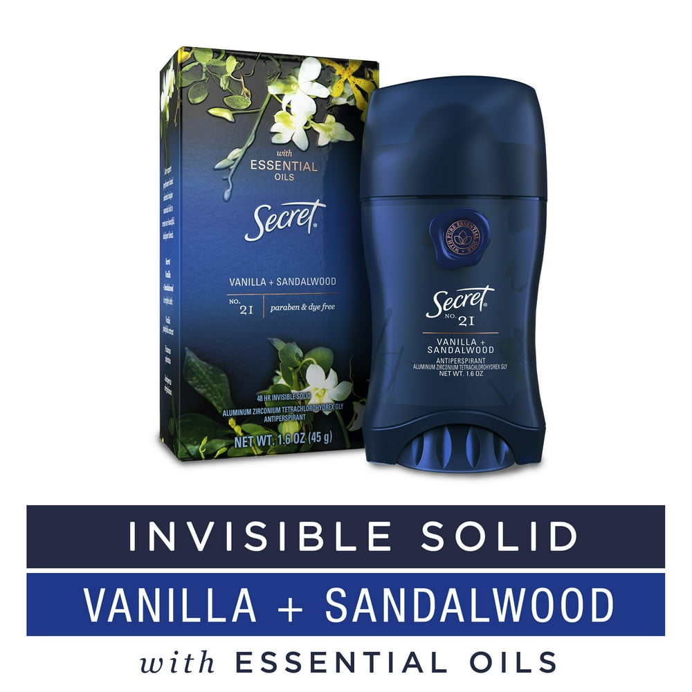 Secret Antiperspirant Deodorant with Essential Oils Vanilla Sandalwood