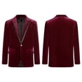 thumbnail image 5 of HULIJA Kids Boys Velvet Formal Suit Blazer Sport Coat Casual Long Sleeve Single Breasted Gentleman Burgundy 14, 5 of 6