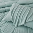 thumbnail image 3 of Chezmoi Collection Vero Aqua Comforter Set King Size 3-Piece Fluffy Soft Lightweight Bedding Honeycomb Geometric Stone-Washed Microfiber Comforter Set for All Season, 3 of 9