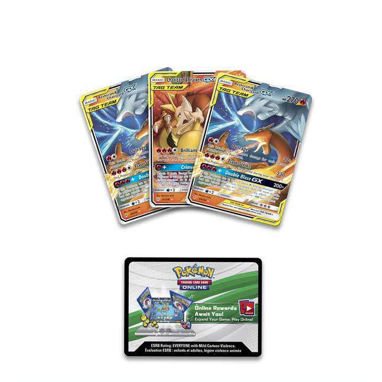 Box Pokemon Reshiram e Charizard Gx + Pacote 100 Sleeves Cardgame