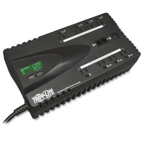 Tripp Lite UPS 650VA 325W Eco Green Battery Back Up LCD 120V USB RJ11 PC - 650 VA/325 W - 120 V AC, 120 V AC - 3 Minute - Desktop, Wall Mountable - 3 Minute - 8 x NEMA 5-15R - Black Out, (Best Ups For Desktop Pc)