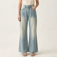 thumbnail image 2 of PBFRDSJ Women's Stretch Straight Denim Pants High Waisted Wide Leg Boyfriend Jeans Soft Casual Tummy Control Trousers with Pockets, 2 of 8