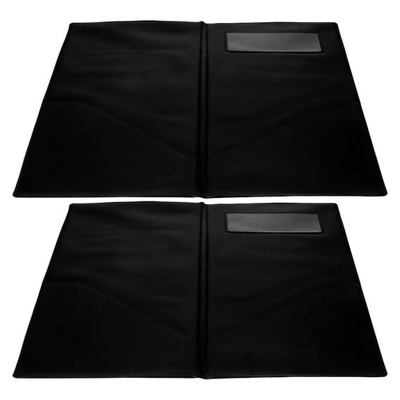 2 PCS Check Holder Checkbook Presenters for Restaurants Guest Bill Work Black