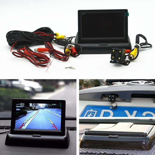 Car Rear View LED Camera 4.3 "LCD Foldable Display Monitor Reverse Monitoring-