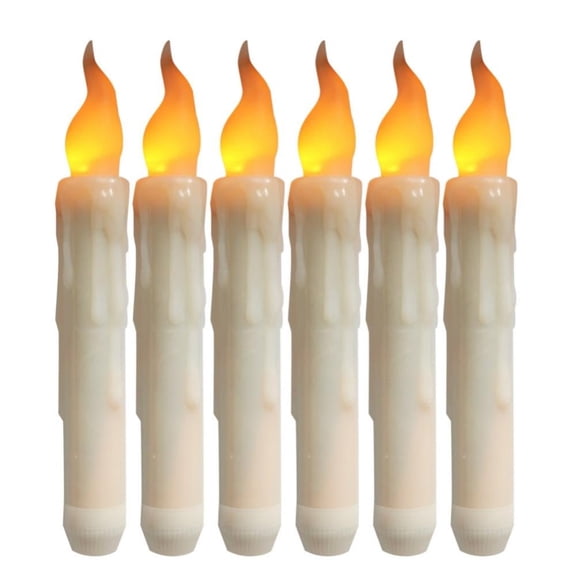 12pcs LED Taper Candles with Remote Control, Battery Operated Flameless Flickering Window Candlesticks, Dripless Handheld Pillar Candles for Party Classroom Church Decorations