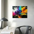thumbnail image 4 of PIKWEEK Modern Colorful Abstract Canvas Wall Art, Colorful Paint Splashes On Canvas, Colorful Canvas Wall Art, Colorful Wall Art, Creative Design Painting Hanging Living Room Bedroom Black Frame, 4 of 5