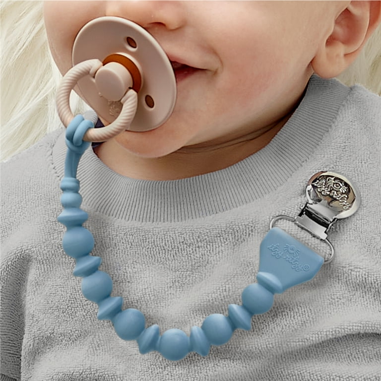 Itzy Ritzy Sweetie Strap Round Beaded Pacifier Clip Blue 9.5
