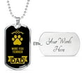 thumbnail image 4 of Wire Fox Terrier Dad Dog Necklace Stainless Steel or 18k Gold Dog Tag W 24" Dog Owner Lover, 4 of 11