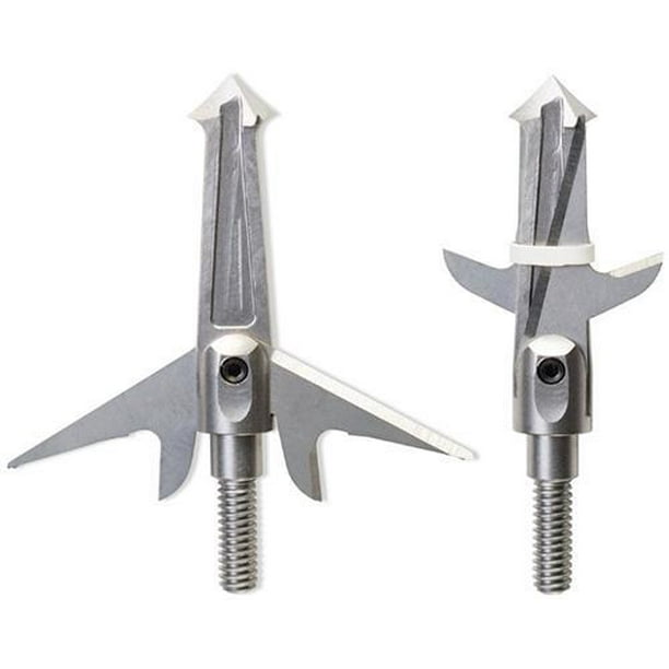 (Pack of 3) Expandable Steel Broadheads by Swhacker, 2Blade 125 Grain