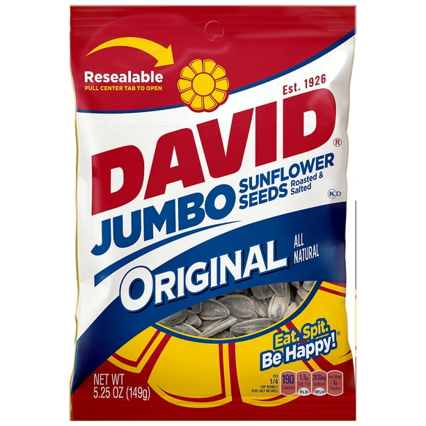 David Jumbo All Natural Roasted & Salted Original Sunflower Seeds 5.25 Oz.