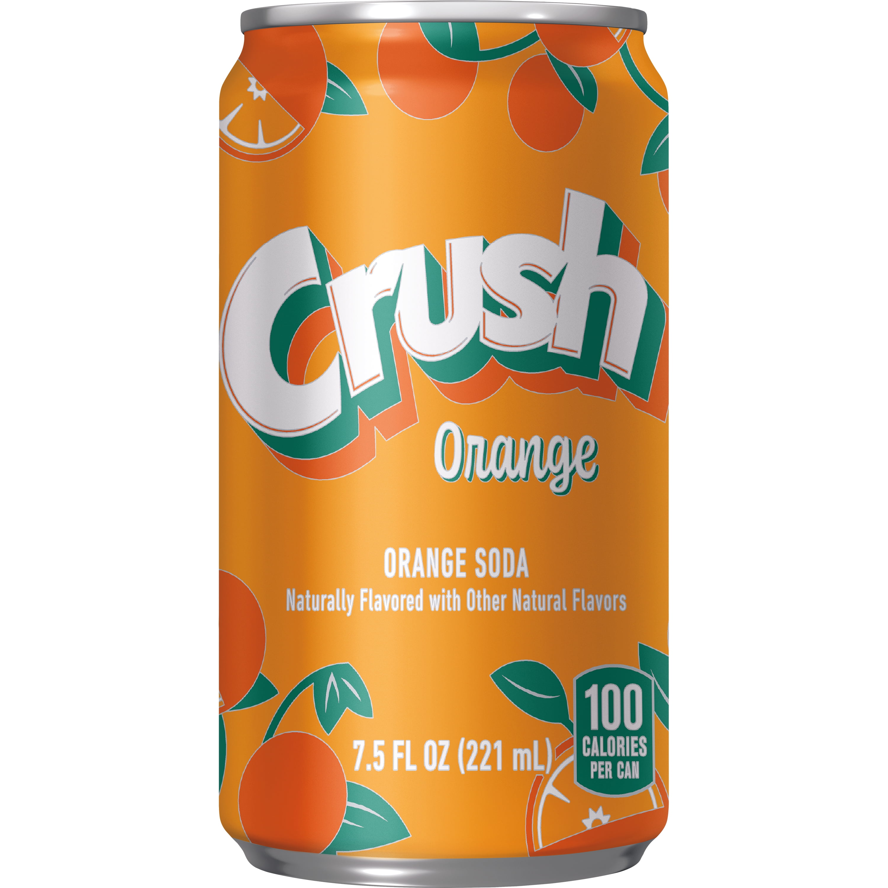 (4 pack) Crush Caffeine Free Orange Soda Pop, 7.5 fl oz, 6 Pack Cans