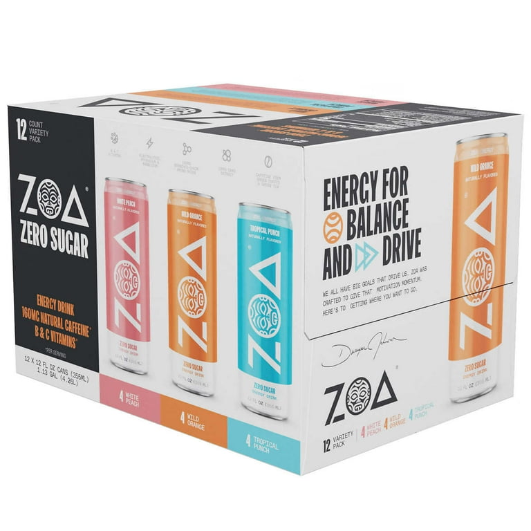 ZOA Zero Sugar, Keto Friendly, Gluten-Free Energy Drink, Variety ZOA Zero Sugar, Keto Friendly, Gluten-Free Energy Drink, Variety