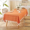 thumbnail image 4 of ERDOUY new solid color checkerboard waterproof and dustproof dining table cloth rectangular fabric dining table and coffee table cloth decoration ,light yellow, 180 * 140cm, 4 of 4