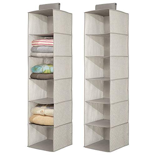 mDesign Fabric Hanging Closet Storage Organizer for Clothing, Sweaters