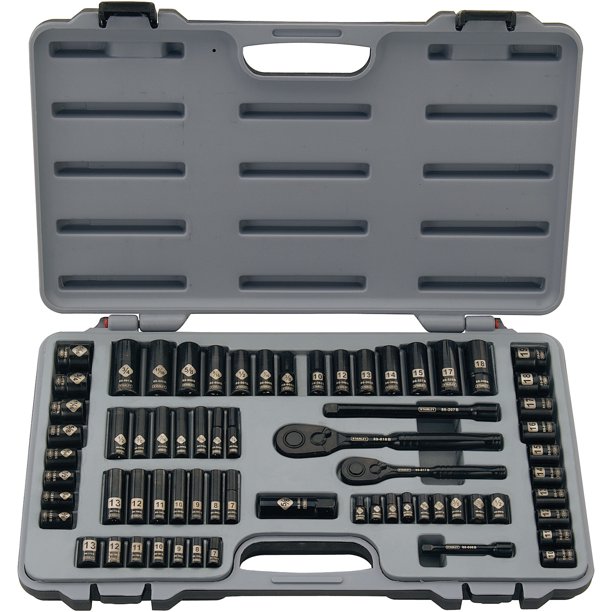 STANLEY 92824 69Piece Socket Mechanics Tool Set, Black Chrome