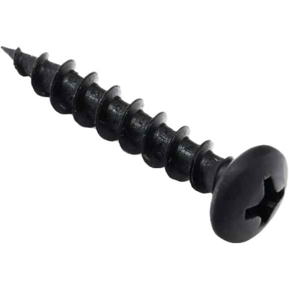 100 Pack Hardware #8 x 1" Coarse Deep Thread Pan Head Screws Black Phosphate Wood MDF