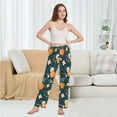 thumbnail image 6 of FORMRS Women's Pajama Pants with Pockets Soft Comfy Loungewear Sleep Bottom, Sizes S-2XL, Green Floral Oranges, 6 of 8