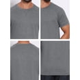 thumbnail image 7 of DARING DIVA Men's Waffle Fabric Classic Crew Neck Raglan Short Sleeves L Gray, 7 of 7