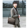 thumbnail image 5 of Fashion Men's Briefcase Business Portfolio Men's bag Messenger Bag male Shoulder Bag leather bag luxury bag laptop bag (Black,40x30x7.5 cm), 5 of 7