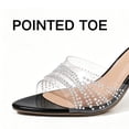 thumbnail image 5 of CHICVOMEY High Heels for Women Pointed Toe 2.76in Stiletto Sexy Clear Transparent Strap Rhinestone Dress Sandals Formal Occasion Banquet Stage, 5 of 7