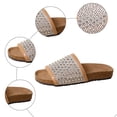thumbnail image 6 of Slides for Women Cork Footbed Sandals Open Toe Rhinestone Mesh Band Comfortable Arch Support Slip on Summer Casual Slippers Brown Size 6.5, 6 of 6