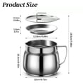 thumbnail image 3 of Stainless Steel Oil Filter Container, Heat‑Resistant Can with Built‑in Mesh Strainer Lid, for Used Frying Oil Filtering & Storage, Countertop Placement and Kitchen Stove‑Side Cooking Work, 3 of 7