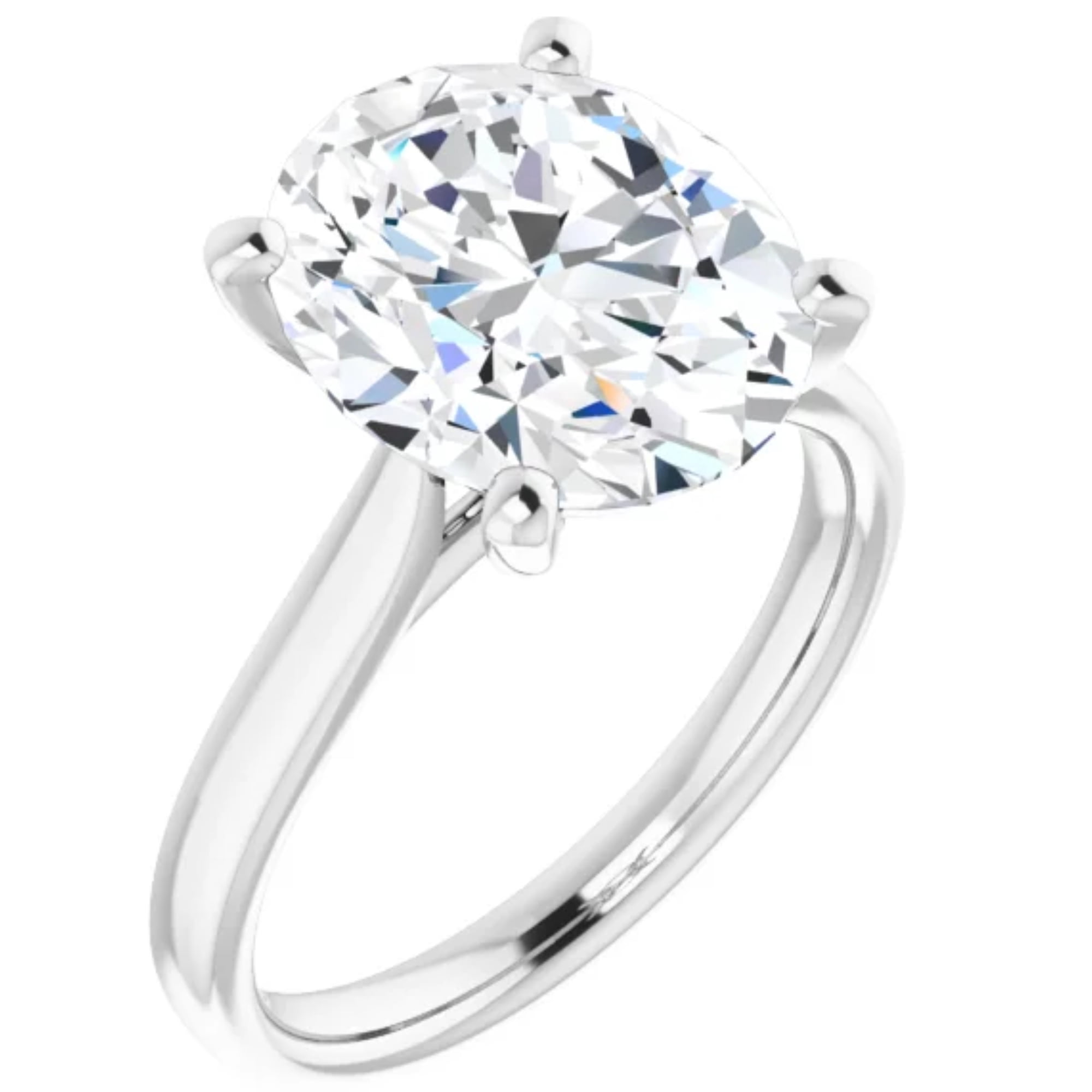 2 Carat Solitaire Oval Lab Grown Diamond Engagement Ring