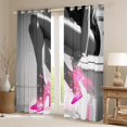 thumbnail image 2 of Erosebridal Pink High Heels Curtains Pack of 2 (42Wx63L),Bling Glitter 30%-50% Black Out Curtains,Dreamy Princess Curtains for Living Room,Fashion Room Decorative, 2 of 6