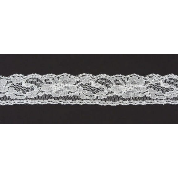 Ribbon Bazaar Lace 2613 Flat  1.7" White 25 yards 100% Polyester