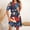 117#Multicolor, variant on Women's Fashion Round-Neck Short Sleeved Printed Pullover Dress, Polyester Fabric, Lightweight Breathable All Season, Casual Party Sport Travel Outfit, Easy Care Hand Washable