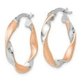 thumbnail image 2 of Leslie's Real 10kt White Gold Rose-tone Twisted Hoop Earrings; for Adults and Teens; for Women and Men, 2 of 3