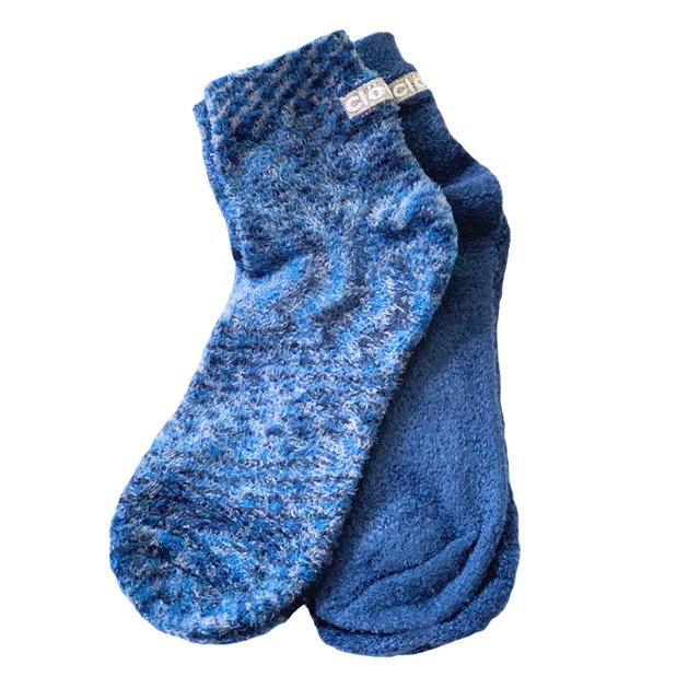 Calcetines de spa Cloudz Dreamy Blue, suave felpa, aloe vera, 2 pares