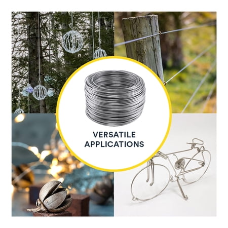 OOK HANGING WIRE, 110 FT, 25 LBS, 18 GAUGE WIRE,, GALVANIZED STEEL, SILVER