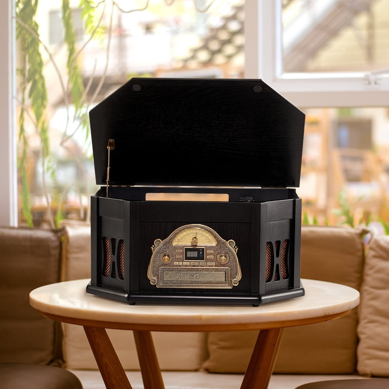 ORCC 10-in-1 Wood Vinyl Record Player with Bluetooth photo 5